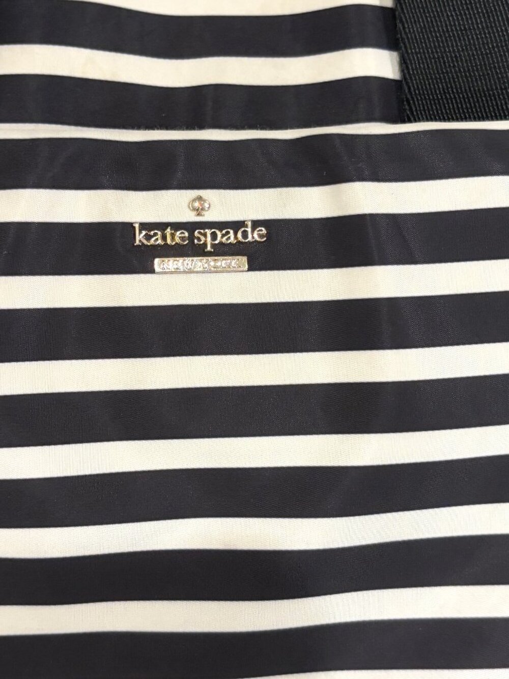 Parisian Girl Kate Spade Nylon Striped Laptop Bag Messenger Crossbody - Picture 4 of 4
